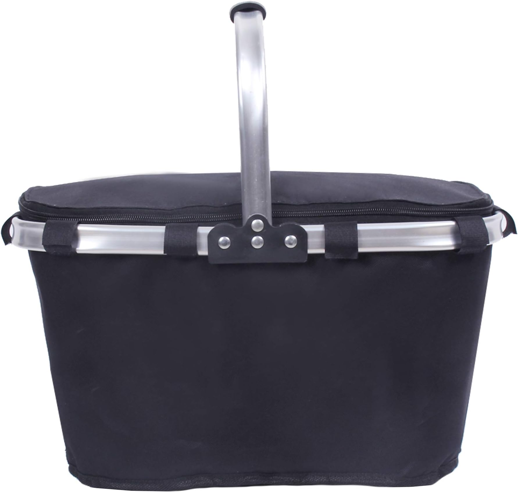 Large Size Picnic Basket Insulated- Strong Aluminum Frame - Waterproof Lining - Collapsible Design for Easy Storage - Take it Camping, Picnicking, Lake Trips, or Family Vacations