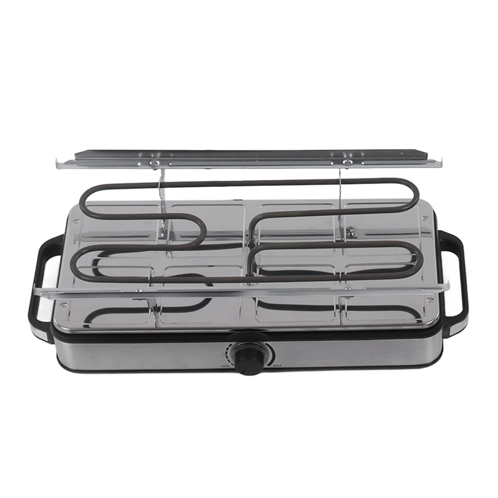 Parrilla Eléctrica Plancha de Barbacoa Antiadherente con Calentamiento Rápido para Uso en Interiores y Exteriores Superficie de Cocción 2 en 1 de Acero Inoxidable
