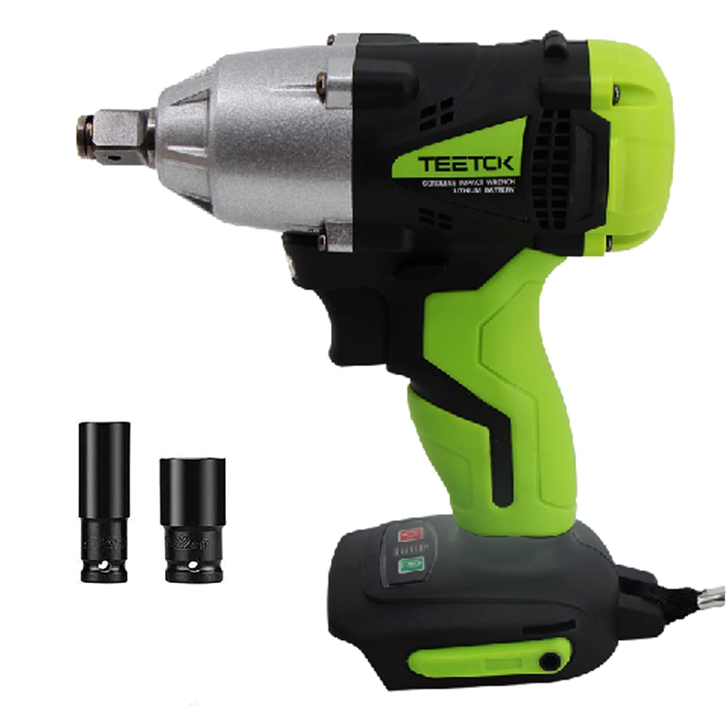 Cordless Brushless Impact Wrench, 18V with 2 Shockets, 1/2" Square 520Nm 3200RPM & 1/4" Hex Adapter Impact Driver, Compatible with Makita Battery (Body Only, No Battery)