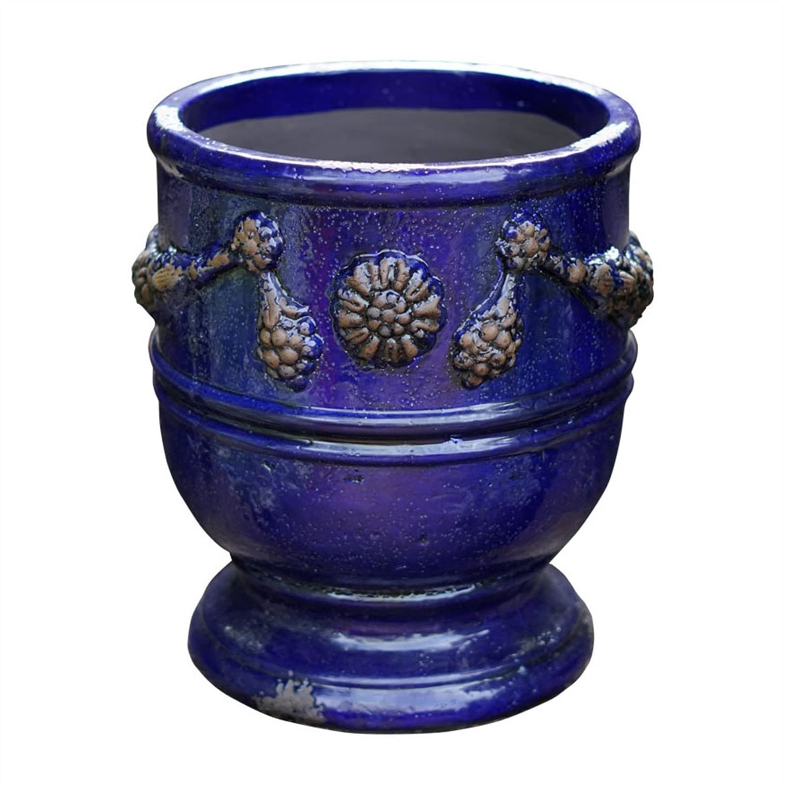 Hhmmei2024-23 Blue Planter Pot Round Concrete Planter, Plant Pot With Drainage Hole, Decorative Planters Large Cement Planter Containers For Indoor Plants And Outdoor Planters(,40Cm)
