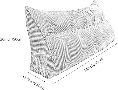 Miniatura 7 de Almohada grande triangular para cabecero y respaldo de posicionamiento, almohada de cuña de lectura, tamaño individual para estudiantes adultos,