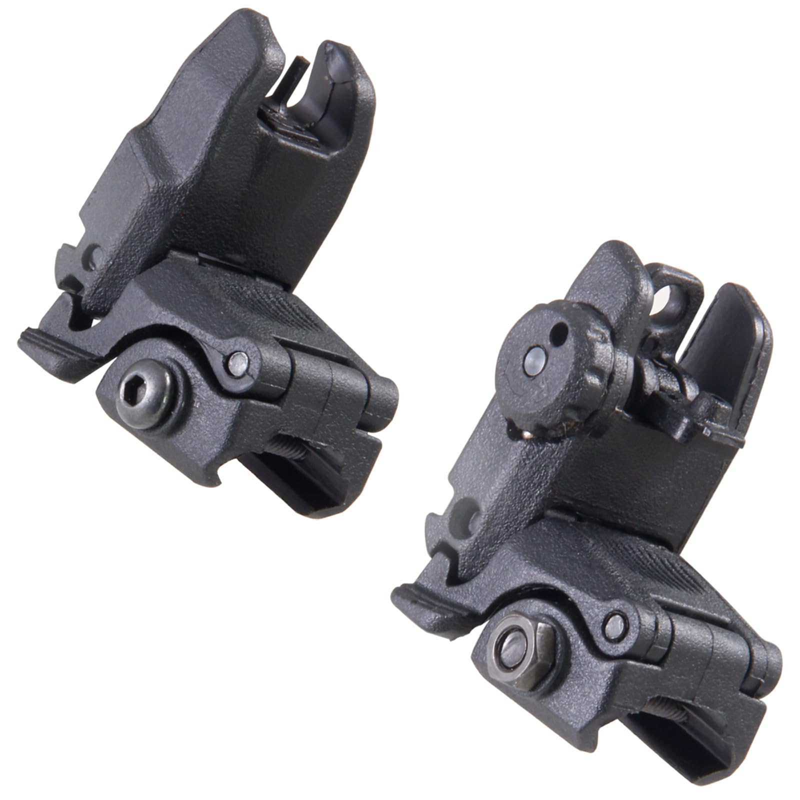 Flip-Up Backup Sights–Nylon Front & Rear Sights for 20mm Rail–Fits Picatinny/Weaver Rails - Lightweight & Tool-Adjustable