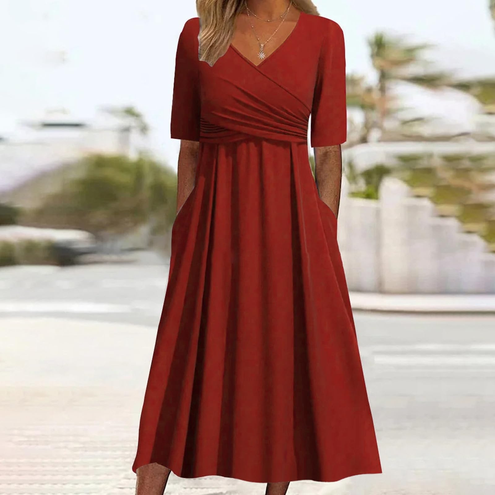 Générique Robe Chic Femme Élégante Soirée Cocktail Cérémonie Décontractée Grande Taille Coupe Droite Satin Printemps Fête Travail Bureau A106