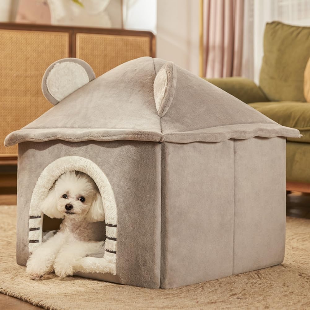 Dog House Indoor, Plush Dog House Kennel Bed Cozy Pet Bed
