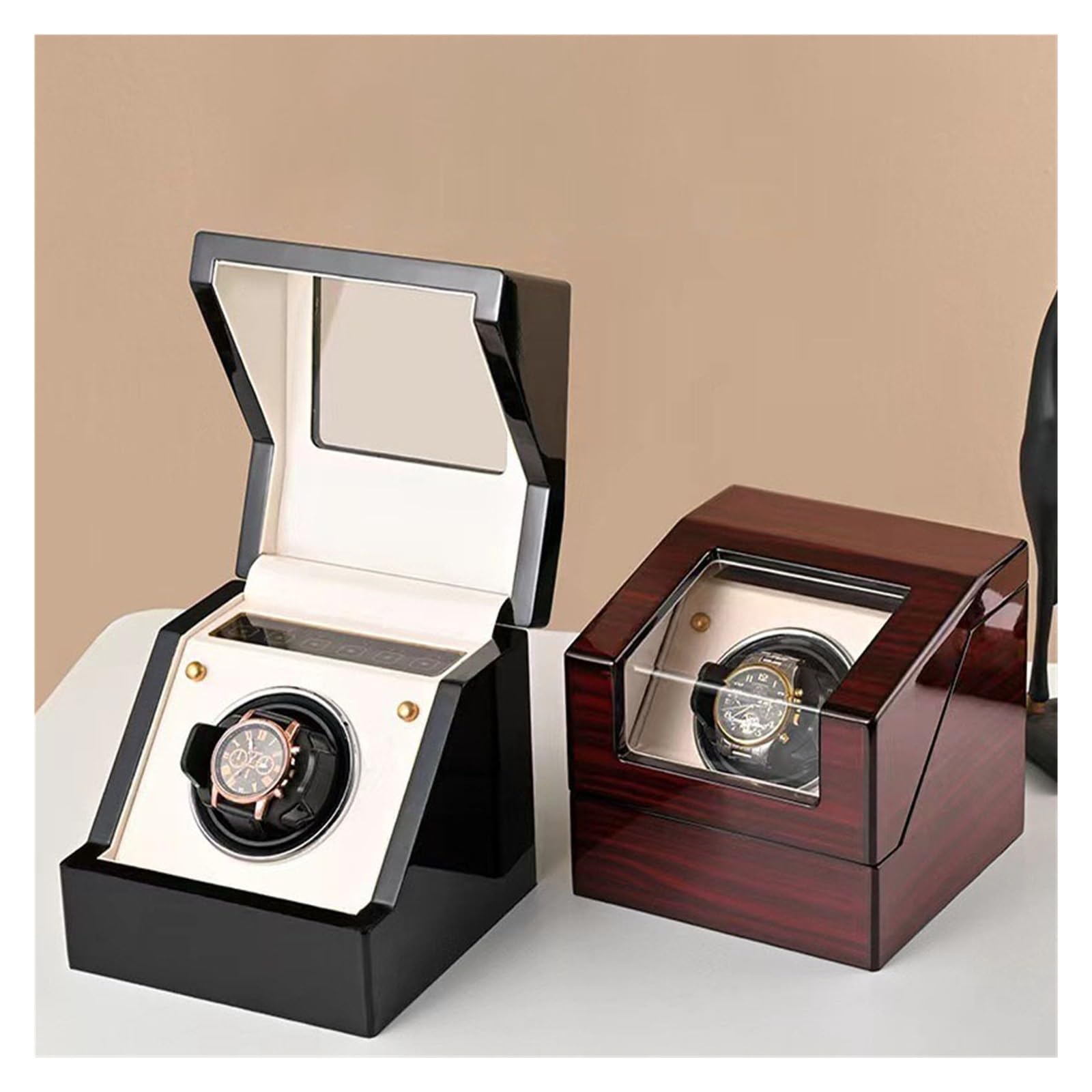 Cassetta di sicurezza, Scatola Avvolgitore Automatico For Orologi In Legno Impronta Digitale Touch Meccanismo Silenzioso Movimento Scatole Avvolgitore For Orologi Strumenti For La Raccolta Di Orologi