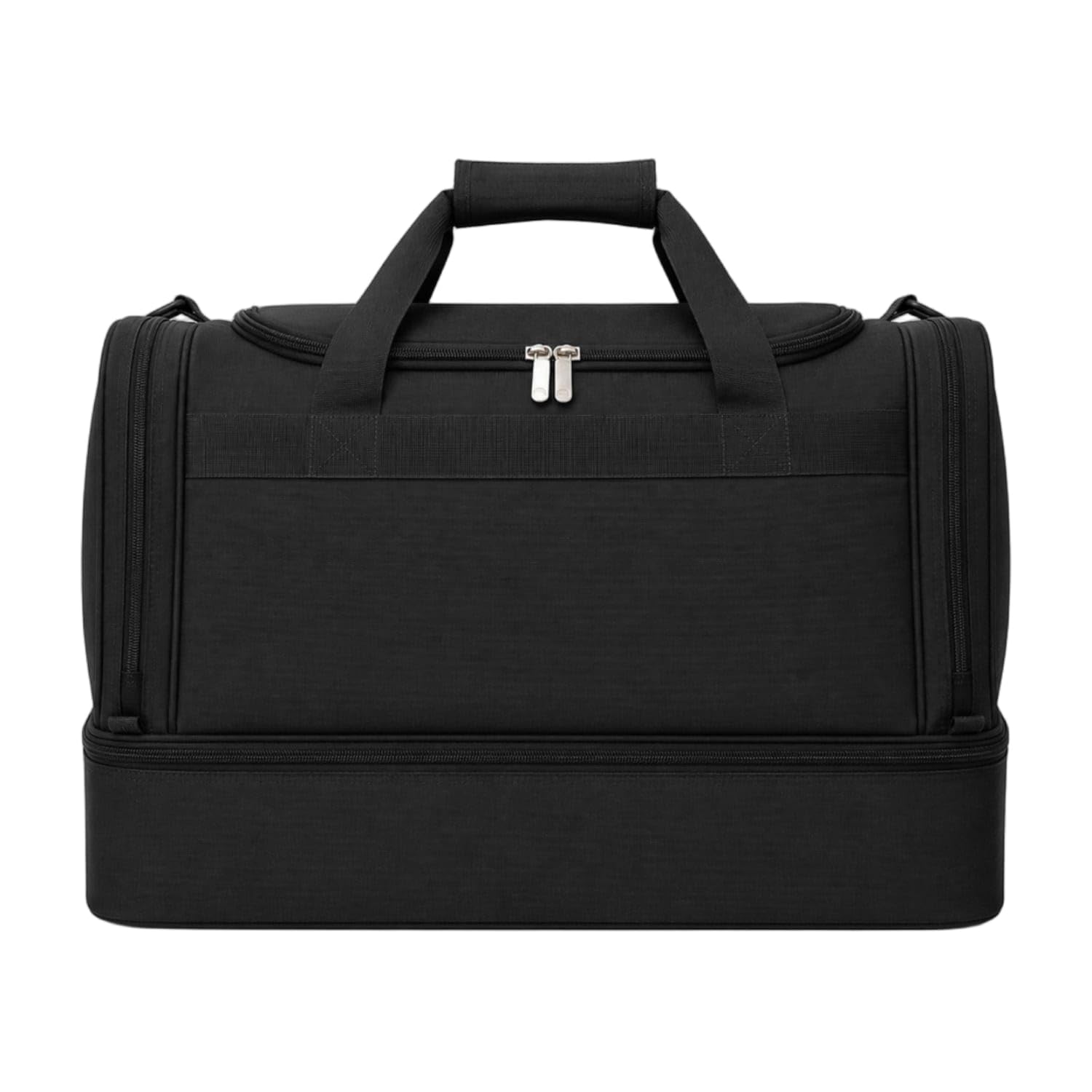 URJIX™ Oxford Material Travel Duffel Bag Structured Two-Tone Black | Main Compartment Dry-Wet Separation Capacity Black-image-9