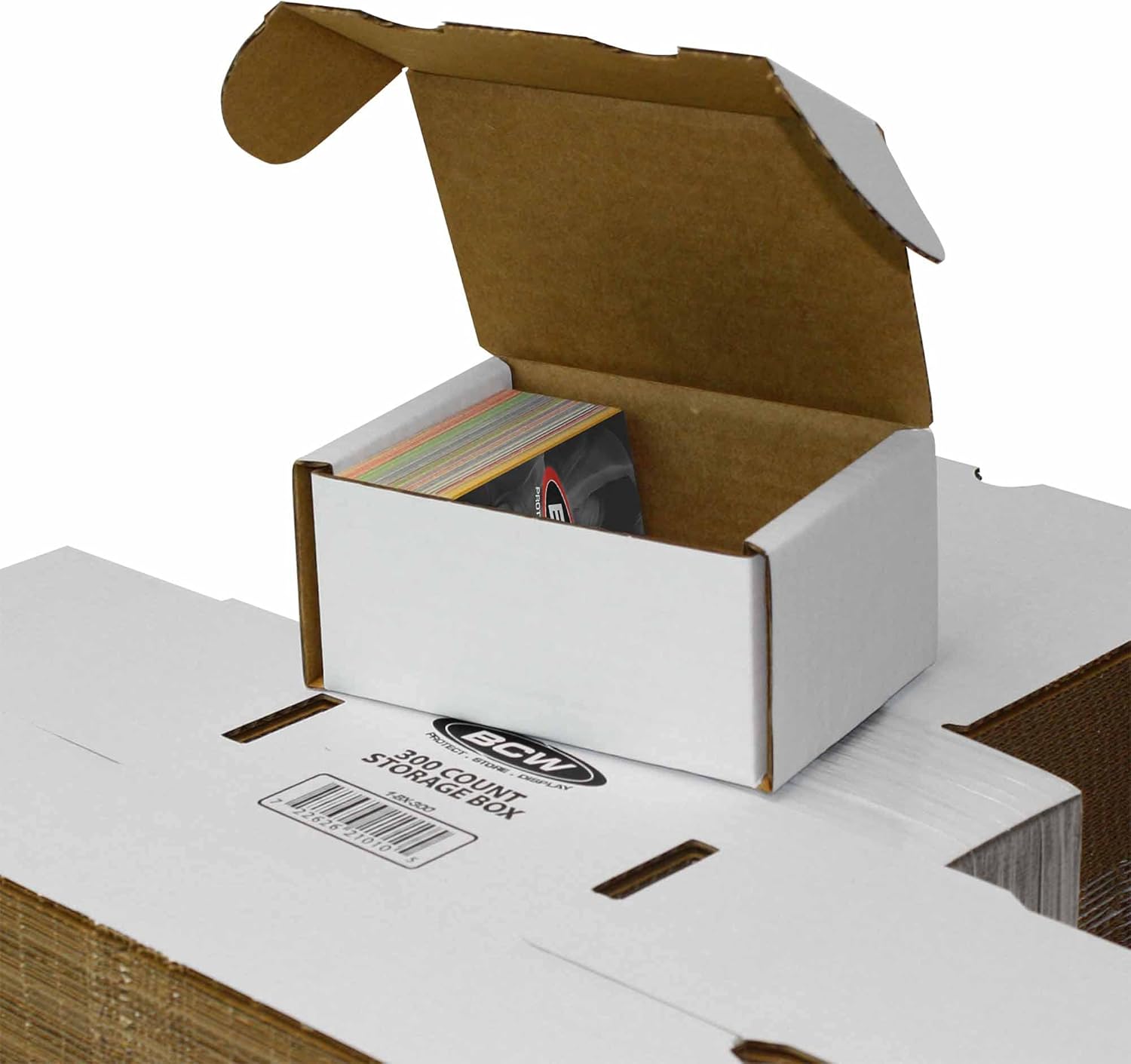 BCW 300 Card Storage Box - 50 ct | Cardboard Organizer for Baseball, Basketball, Football Cards, MTG, Pokemon | Card Game Storage & Protection | Card Storage Box | Assembly Required