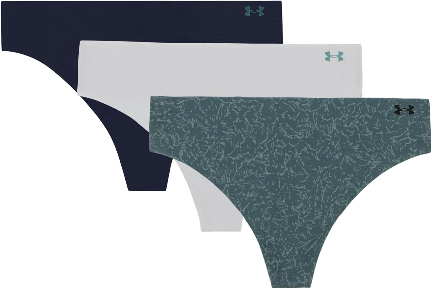 Under Armour Women's 3-pack Pure Stretch No Show Thong Underwear, All-day Comfort & Ultra-soft Fit