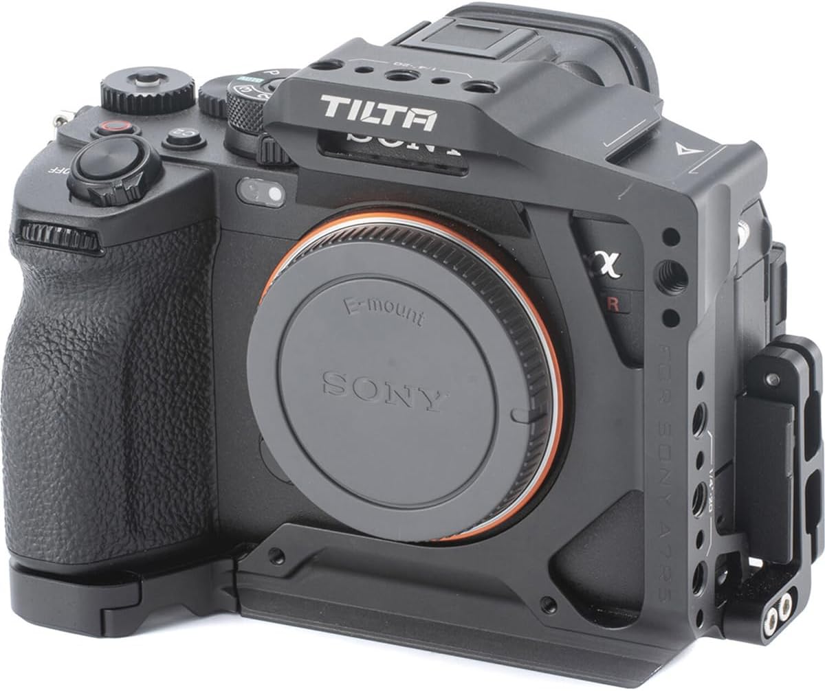 Tilta Half Camera Cage Compatible with Sony a7R V, with Mount Accessories via Cold Shoe and 1/4"-20 Threads with Locating Pins | TA-T46-HCC (Black)