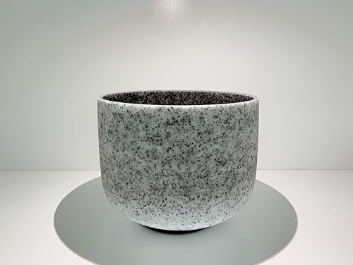 Cuenco de cristal de fusión de obsidiana con piedras preciosas D Chakra sacro de 10 pulgadas con mazo de goma gratis Anillo O Striker