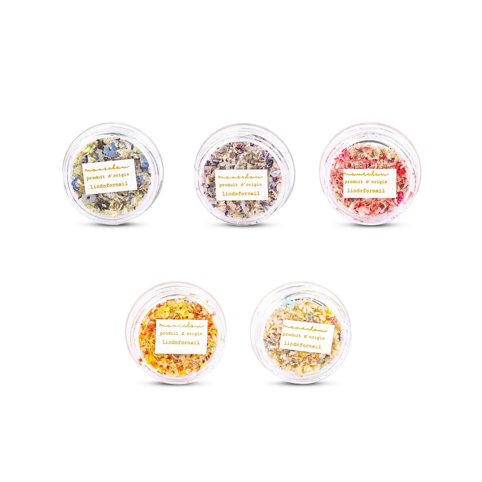 ANYPER 5Pcs 3D Flower Nail Accessories, Sparkling Botanical Nail Art Sequins, Vibrant Petal Confetti for Enchanting Nail Art Enhancement for Women Girls