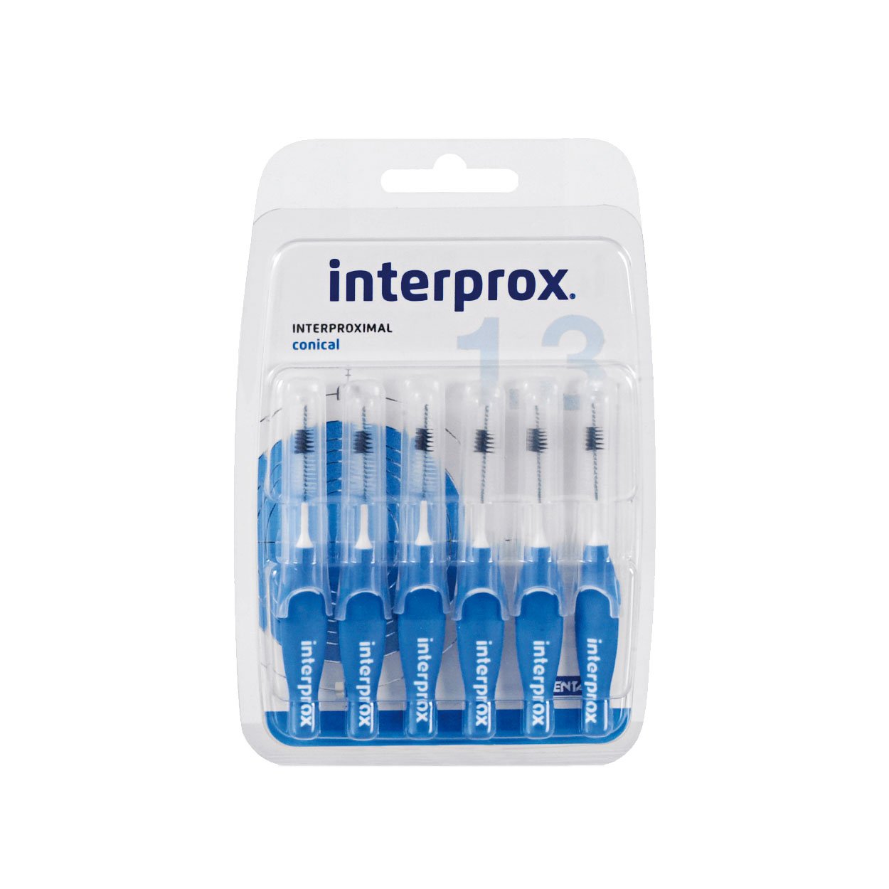 interprox interdental Cepillos Azul Conical 6 unidades, 6 pack (6 x 6 unidades)