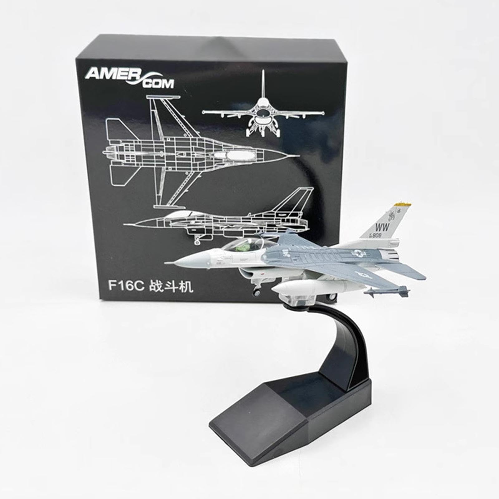 Harilla Modello di Aereo F16C in 1:100 con Base Espositiva