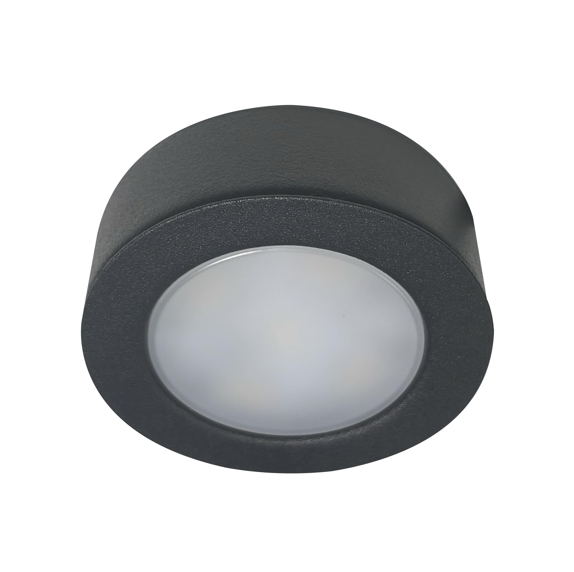 Bright Source LED Circular Cabinet Cupboard Unit Shelf Light, Black, 2.5W, 220lm, 3CCT Switchable 3000K 4000K 6000K