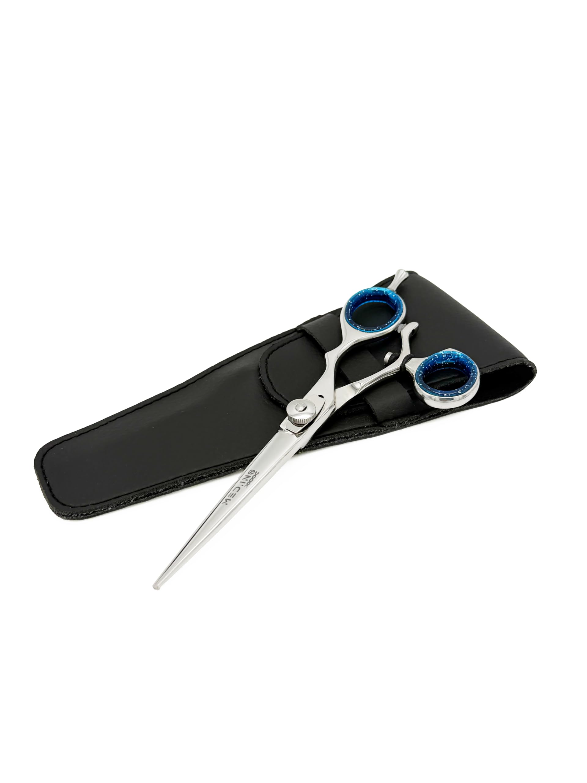 MED.INS Forbici per Capelli Professionali con Anello Girevole e Vite Regolabile - Impugnatura Ergonomica con Anelli Removibili - Forbici da Taglio in Acciaio Inox, 6 Pollici