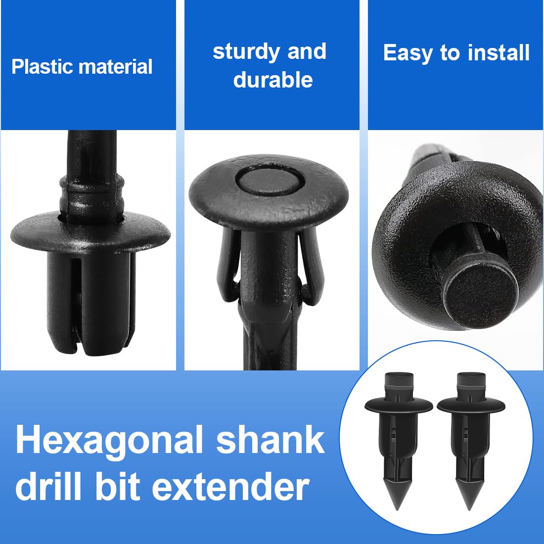 PHYNDR 200 Pezzi Rivetti in plastica per auto, Rivetti in plastica, Clip Fissaggio Auto e Moto per Carenatura, Compatibili con Yama..., Suzu..., Kawasa..., Hon... (6mm), B - 4