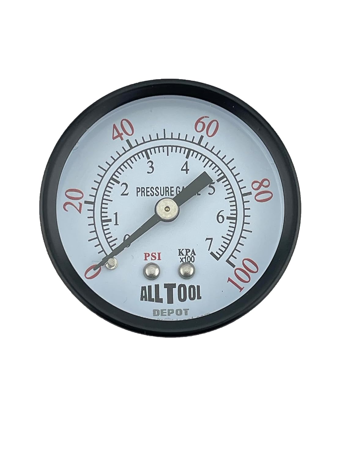 2 Air Pressure Gauge Center Back Mount 1/4 NPT 2 Dial - 0 to 100 PSI