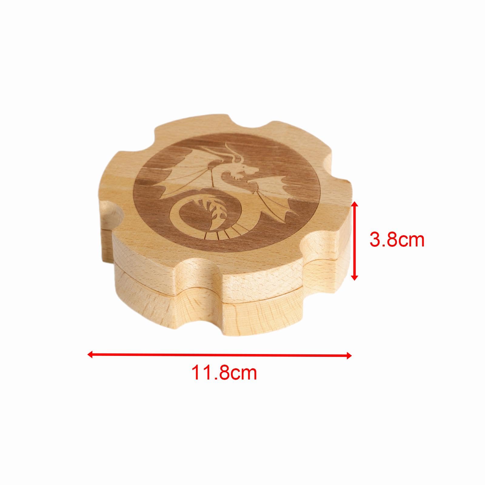 Würfelbox aus Holz, 3er-Set, 7 Stück, für Kinder und Erwachsene, Geschenk-Würfelbox mit Deckel, Buchenfarbe