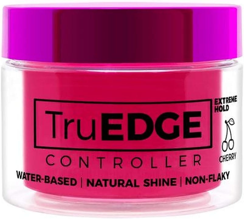 Tyche TruEDGE Controller Extreme Hold Water-Based Pomade - Ntaural Shine & Non-Flaky Scented Edge Control - Perfect for Hair-Braiding (Cherry)