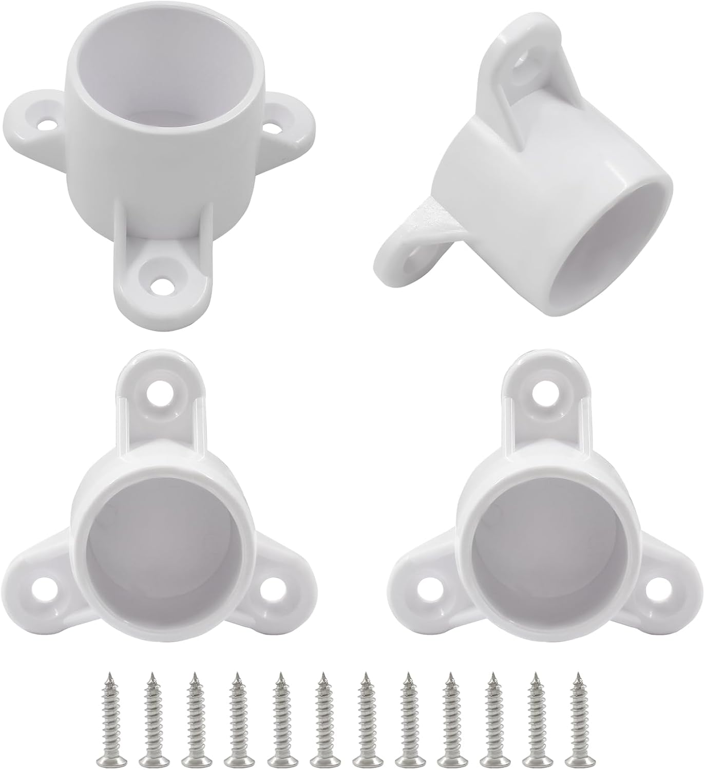 Rierdge 4pcs 1" PVC Table Leg Cap, 1.3" ID Furniture Grade Table Screw