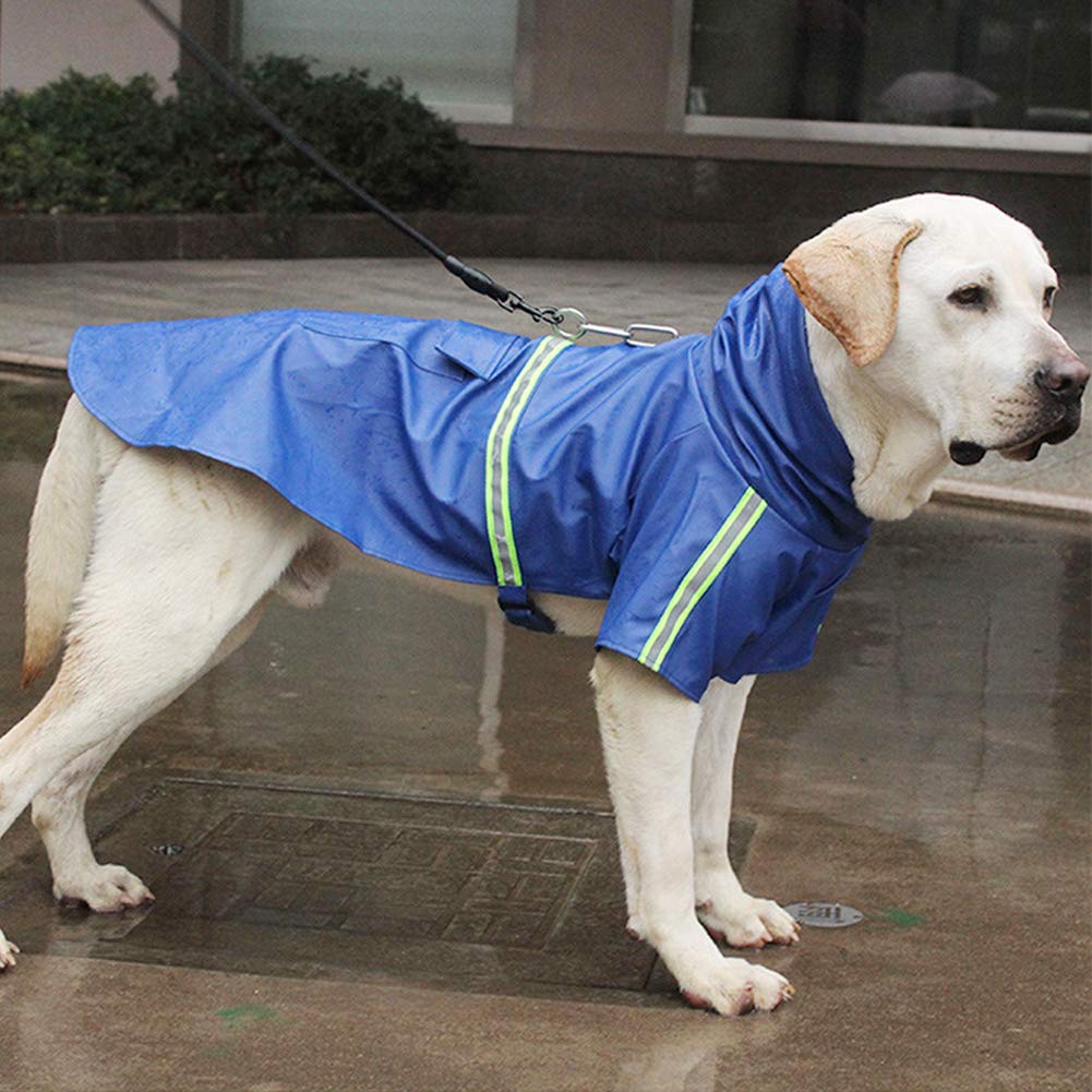 Impermeabile del Cane Riflettente Impermeabile Leggera Regolabile Giacca di Pioggia del Cane con Cappuccio, Cane Pioggia Poncho Cappotto per Le Piccole Medie Cani di Taglia Grande