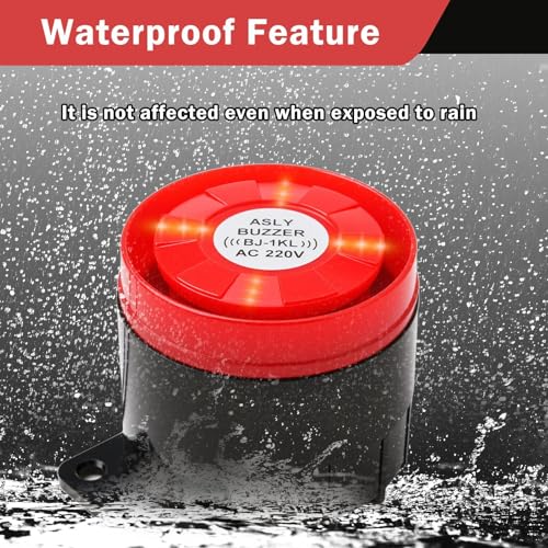 Kabelgebundene 220V 120DB Mini-Sirene Mit Blitzlicht-Lautsprecher Für Sicherheitsalarmsystem Zu Hause, Im Büro, Im Geschäft, In Der Garage, Alarmsystem-Kit Mit 3,5-mm-Stecker