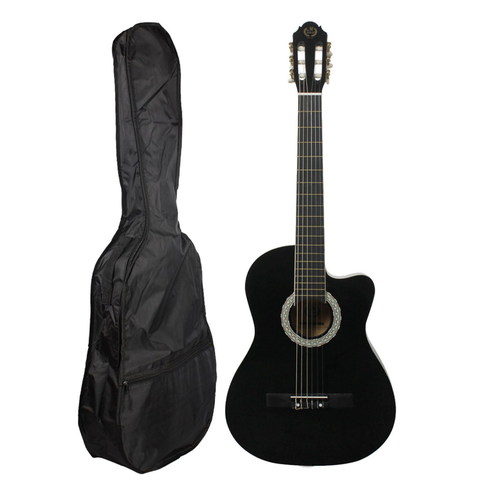 kowaku Chitarra Classica Nylon Strumento a Corda per Principianti Nylon Legno Tastiera 19 Tasti Corpo Scanalato Corde Morbide Accordatori Semichiusi Tono