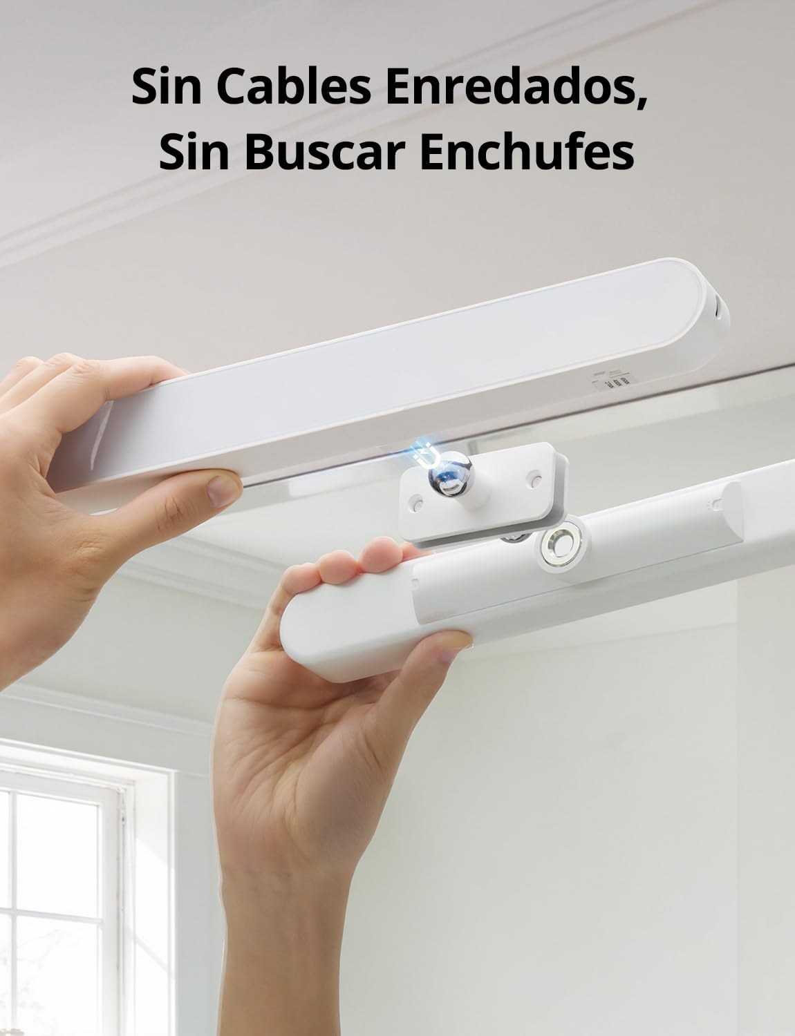 Combuh Luz para Tocador de Maquillaje Lues Espejo Baño Sin Cable Sin Instalación, Autonomía 14 Días 4000mAh Lampara LED Espejo Recargable con Usb 3 Temperaturas de Color Ajustables 2 Unidad