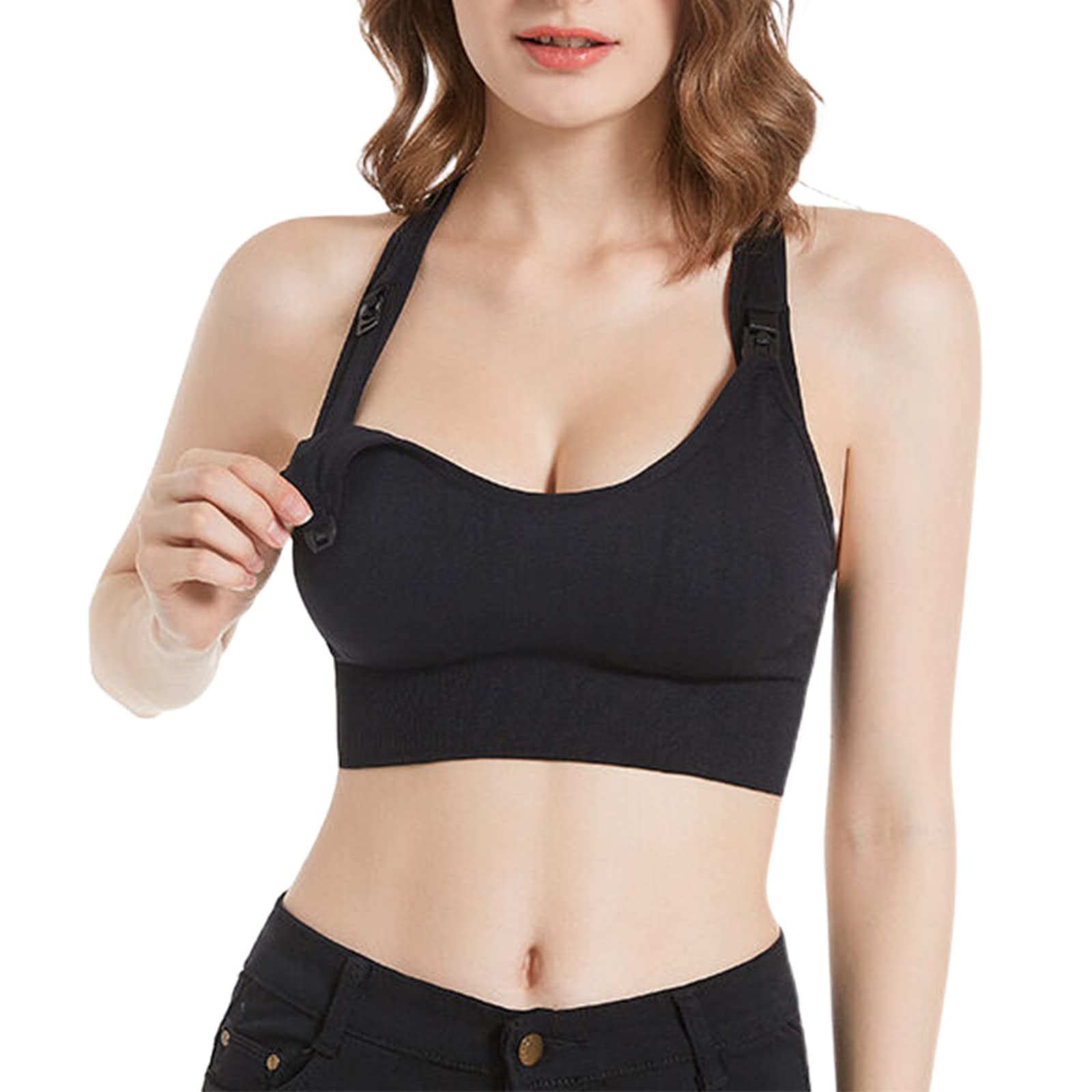 Dress Cici Longline Nursing Sports Bra, Racerback Clip Maternity Bras, Workout, Yoga, Breastfeeding, Sleep