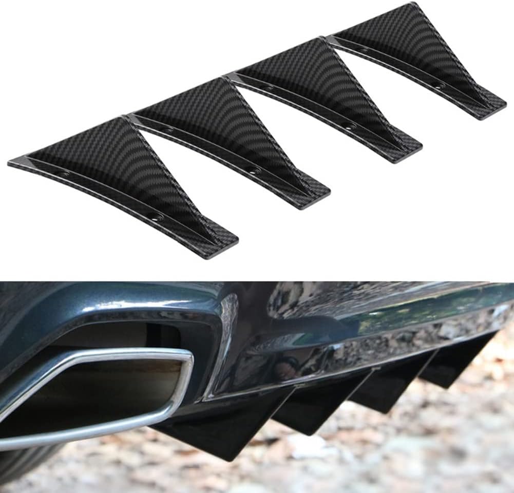 Lot De 2 Spoilers Canard Lèvre Diffuseur Arrière En ABS Noir Carbone – Universel Tuning Voiture