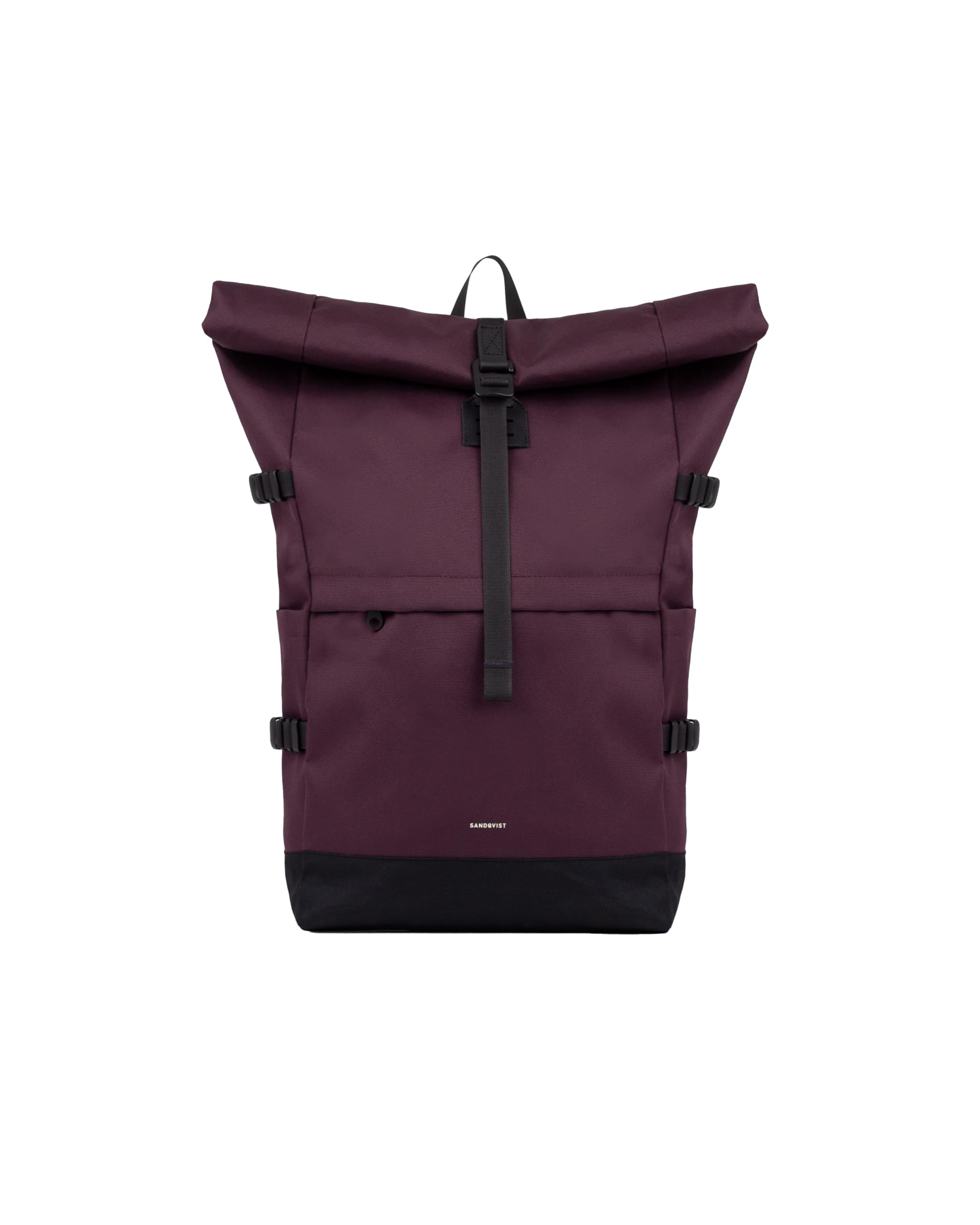 Sandqvist Icon Rolltop Backpack 16”, 26L, Burgundy, Laptop Backpack, 16" Laptop Compartment, Water-Resistant, Recycled Materials