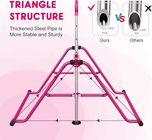 Miniatura 5 de Rokiny Barra de gimnasia expandible, barras de gimnasia de altura ajustable para el hogar, niños y jóvenes, barra de entrenamiento de gimnasia,