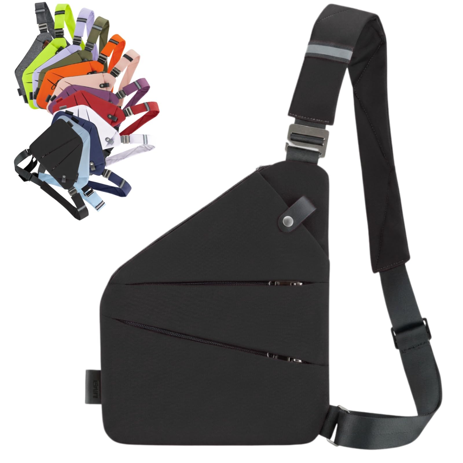 wanroy sac de voyage antivol wanroy+, Sac Banane Antivol Imperméable avec Fermetures Cachées, 3 Compartiments, Poche Téléphone Sécurisée, Bandoulière Réglable, Sac Poitrine Voyage Homme Femme