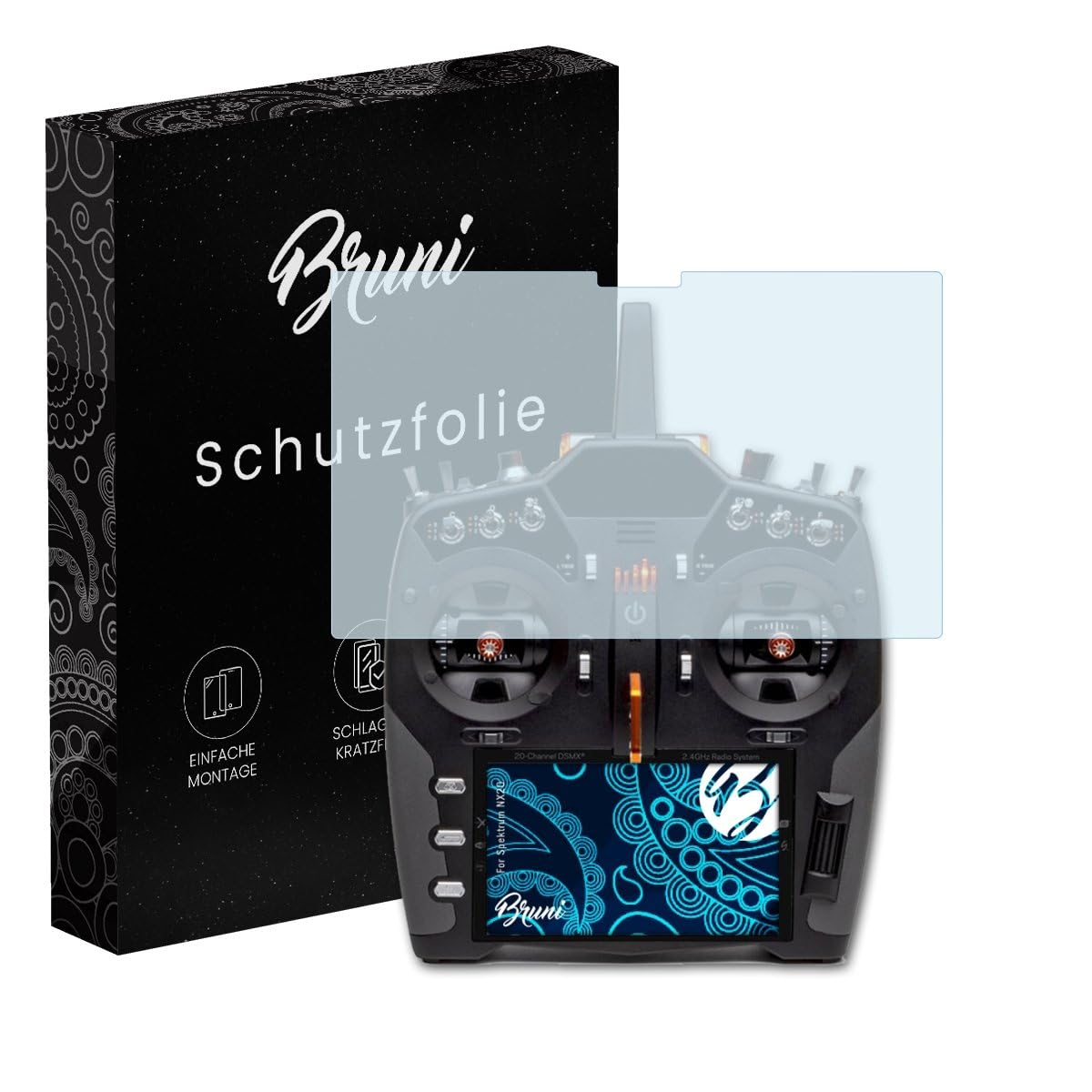 Bruni Screen Protector compatible with Spektrum NX20 Protector Film, crystal clear Protective Film (2X)