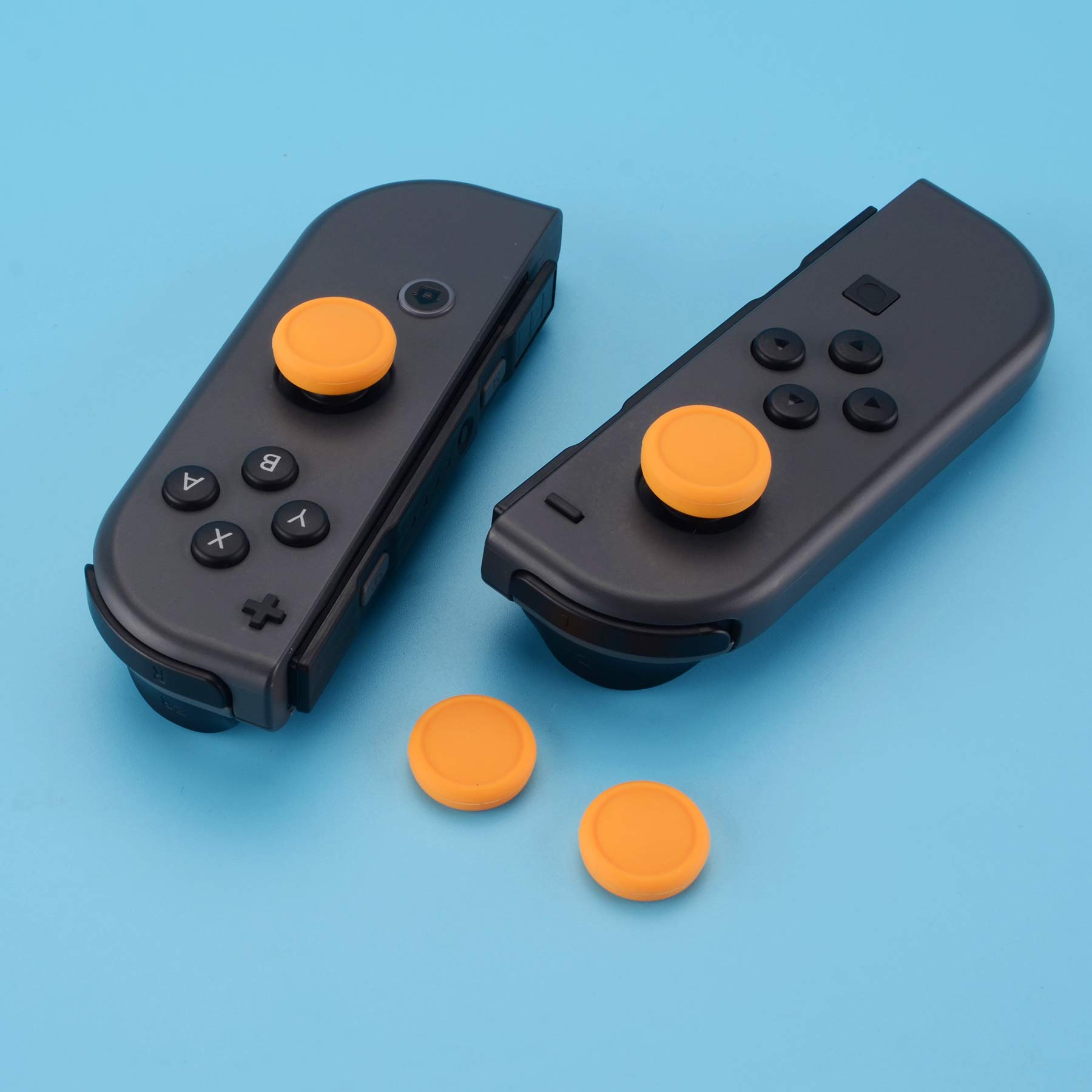 eXtremeRate PlayVital Copri Levette Analogiche per Joycon Switch/Switch OLED, Cover Analogici Silicone Thumb Grip Cappucci Gommini per Nintendo Switch Lite, Giallo - 5