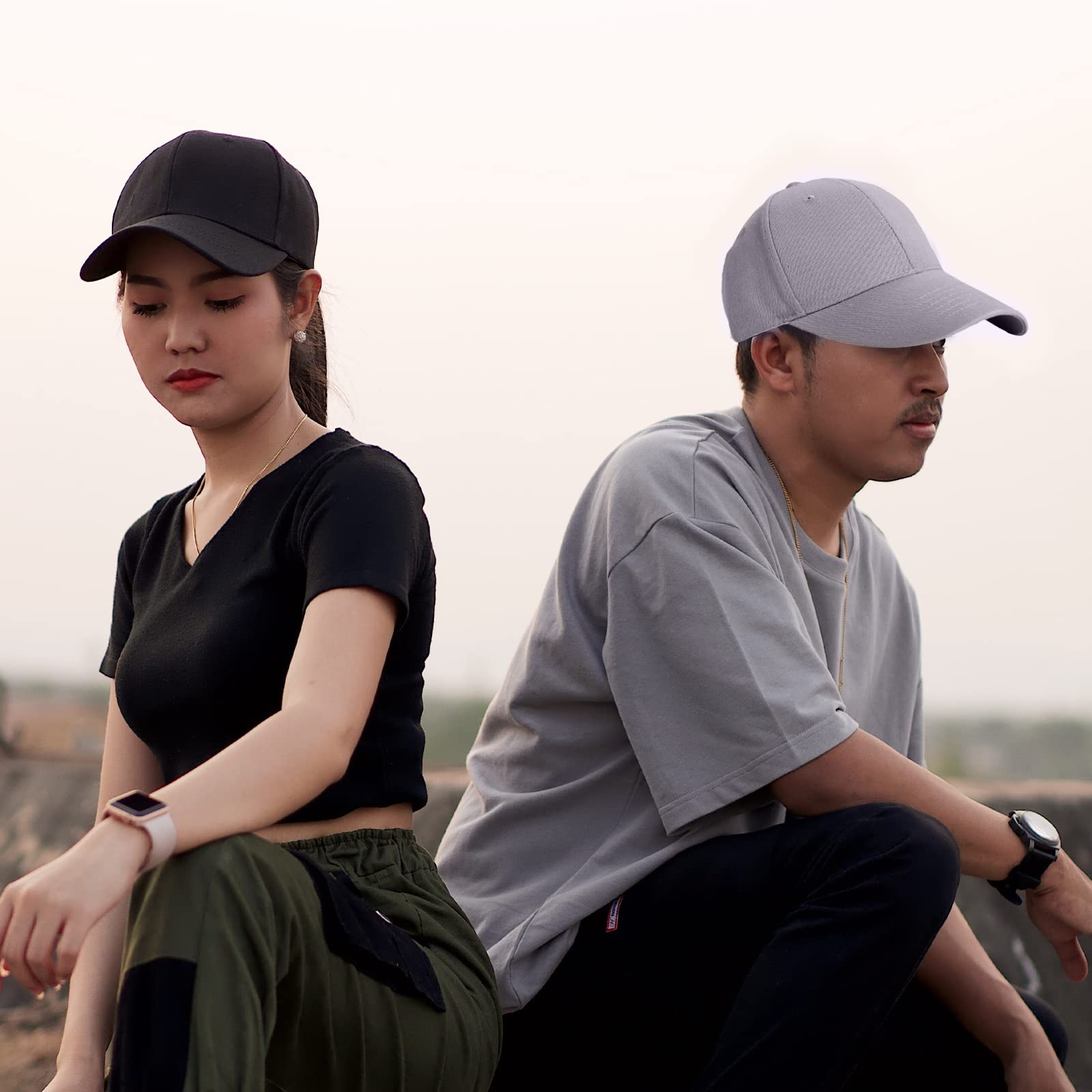 2 Pack Baseball Cap Men Women Cotton Dad Hat Classic Adjustable Plain Golf Hat Low Profile Unisex