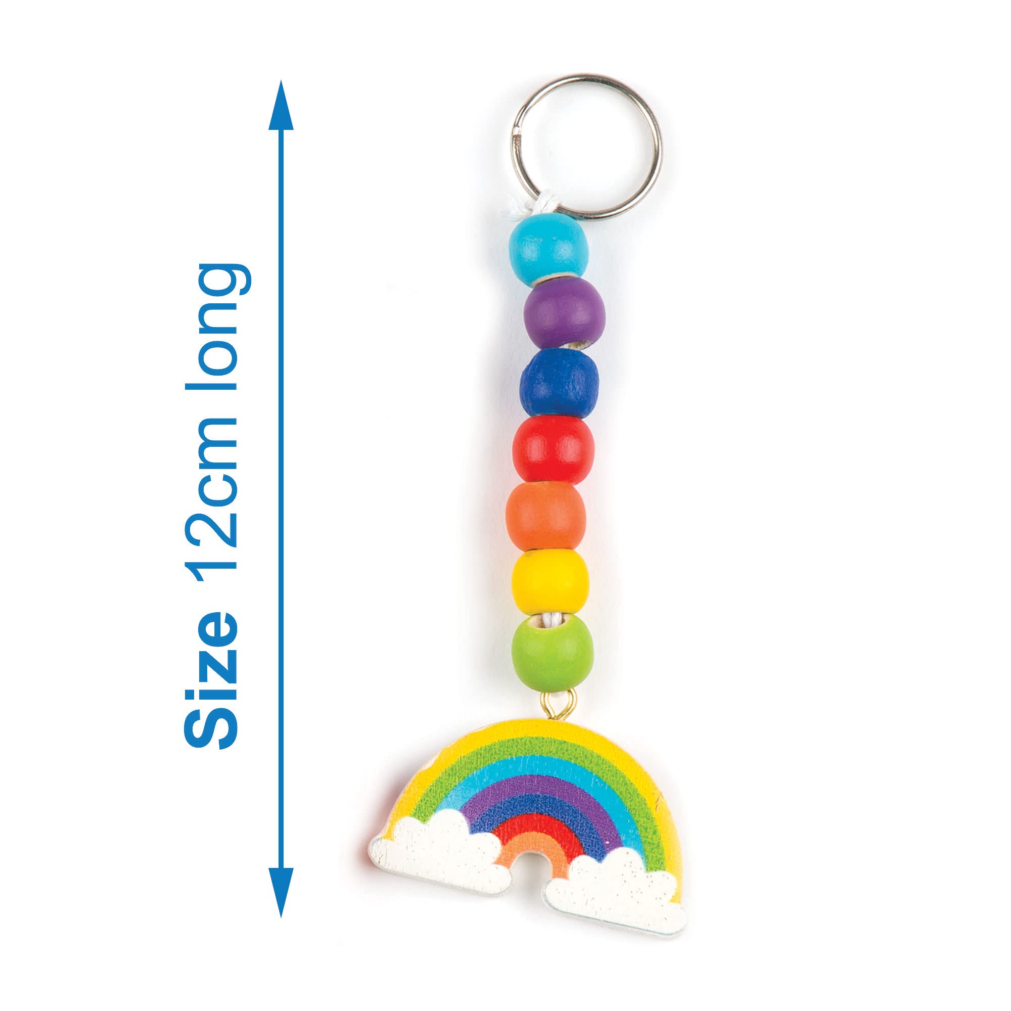 Baker Ross Bastelset "Regenbogen" – 4 Schlüsselanhänger Aus Holz Zum Dekorieren Für Kinder Ab 3 Jahren (12 Cm)