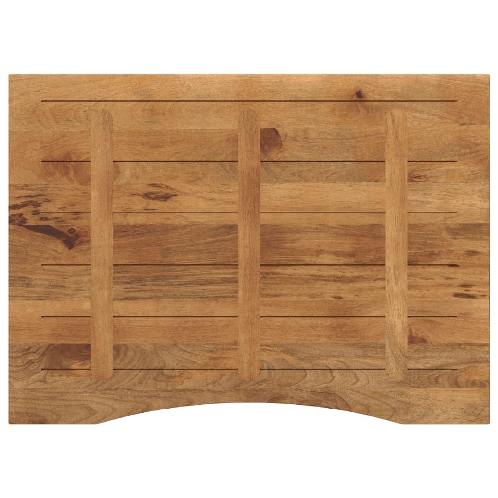 Schreibtischplatte aus massivem Mangoholz 100x80x2,5cm mit Aussparung, vielseitige Arbeitsplatte für Büro, Küche, Esszimmer, Wohnzimmer, robuste Holzplatte für Renovierung und Zuschnitt