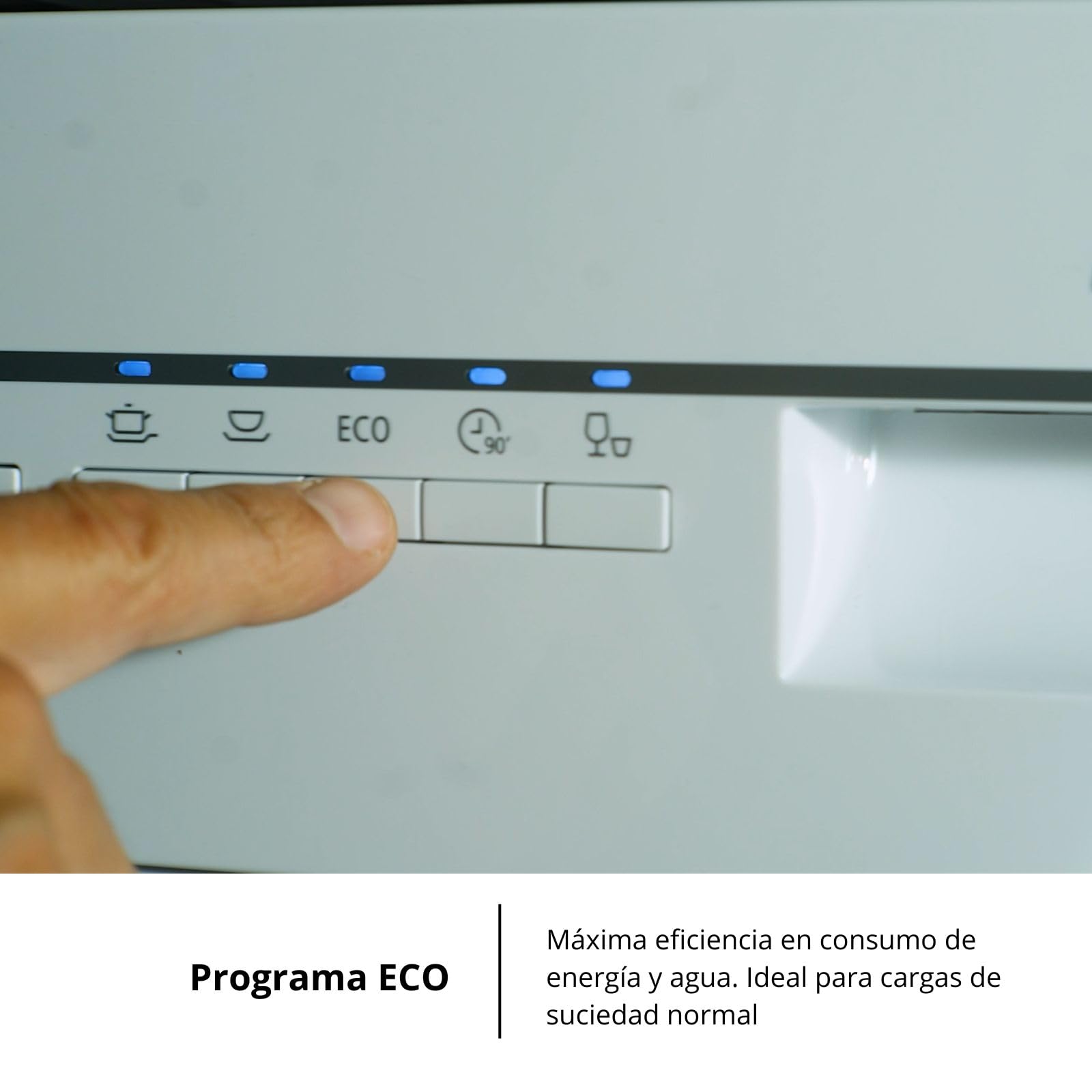 Corberó - Lavavajillas Plus 45cm | CLVM403W | 10 Cubiertos 5 Programas con 4 Temperaturas, Indicadores LED, Color Blanco, Inicio Diferido, Función Inicio-Pausa, 49 Db, Eficiencia Energética E — view 6