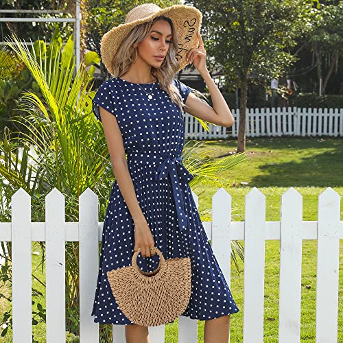 Image of Womens Large Straw Beach Bag Woven Tote Bag Top Handle Handbag Purse for Summer