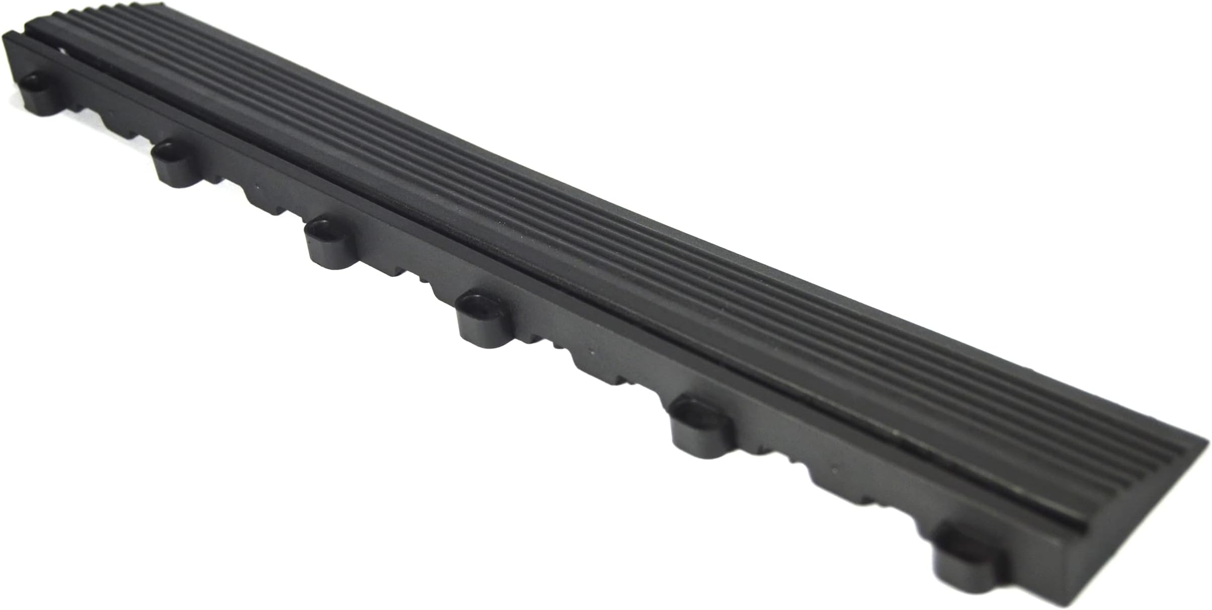 Ribtrax Looped PRO Edges for Interlocking Garage Floor Tiles, 15.75 x 2.75-Inch, Jet Black, 10 Piece Set