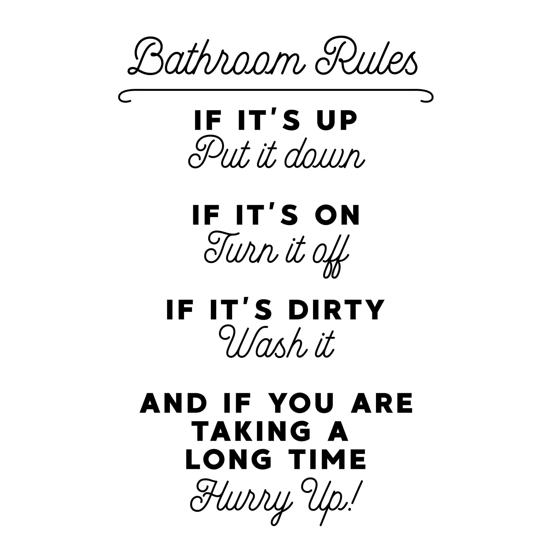 Artery8 Bathroom Decor Wall Art Funny Toilet Humour Sign Large Wall Art Poster Print Thick Paper 18X24 Inch