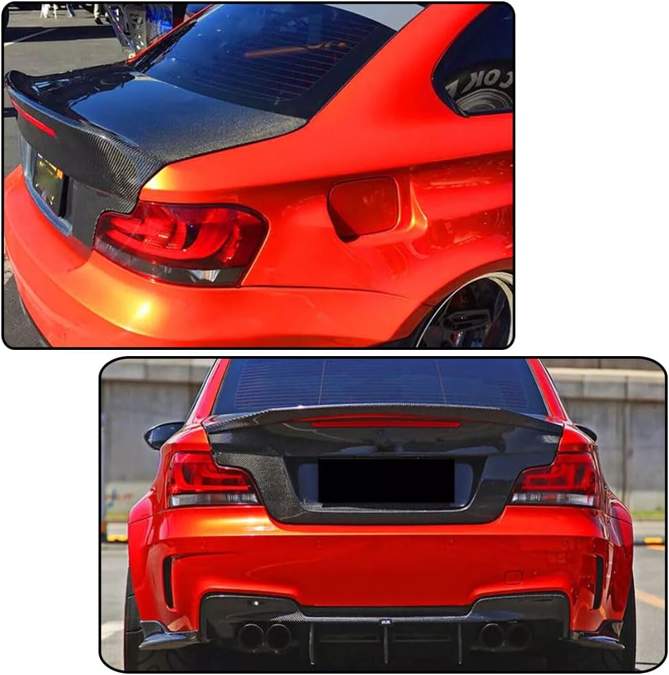 Rear Trunk Boot Lid Cover For BMW 1 Series E82 1M 128i 135i Coupe 2-Door 2008-2013 Car Tuning Carbon Fiber Rear Trunk Lid Auto Car Boot Cover Flaps