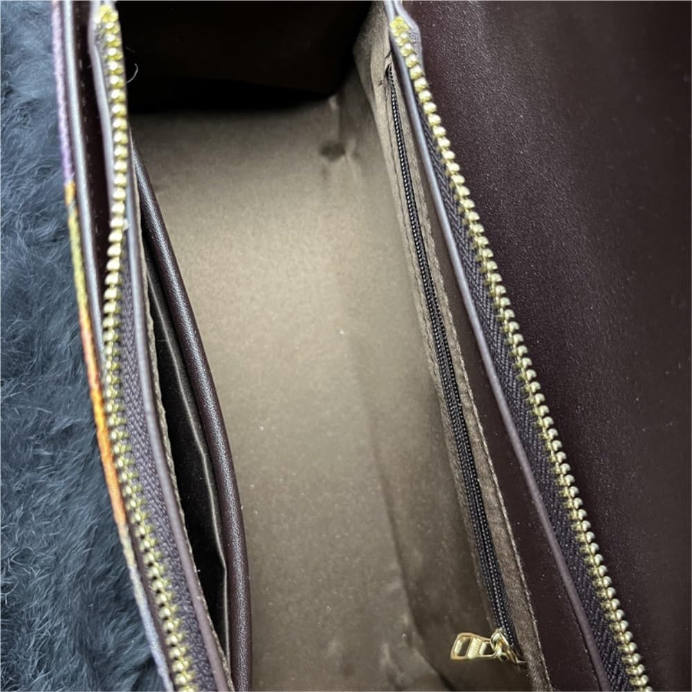 Vintage-Muster-Einkaufstasche, Bambus-Griff, Damen-Handtasche