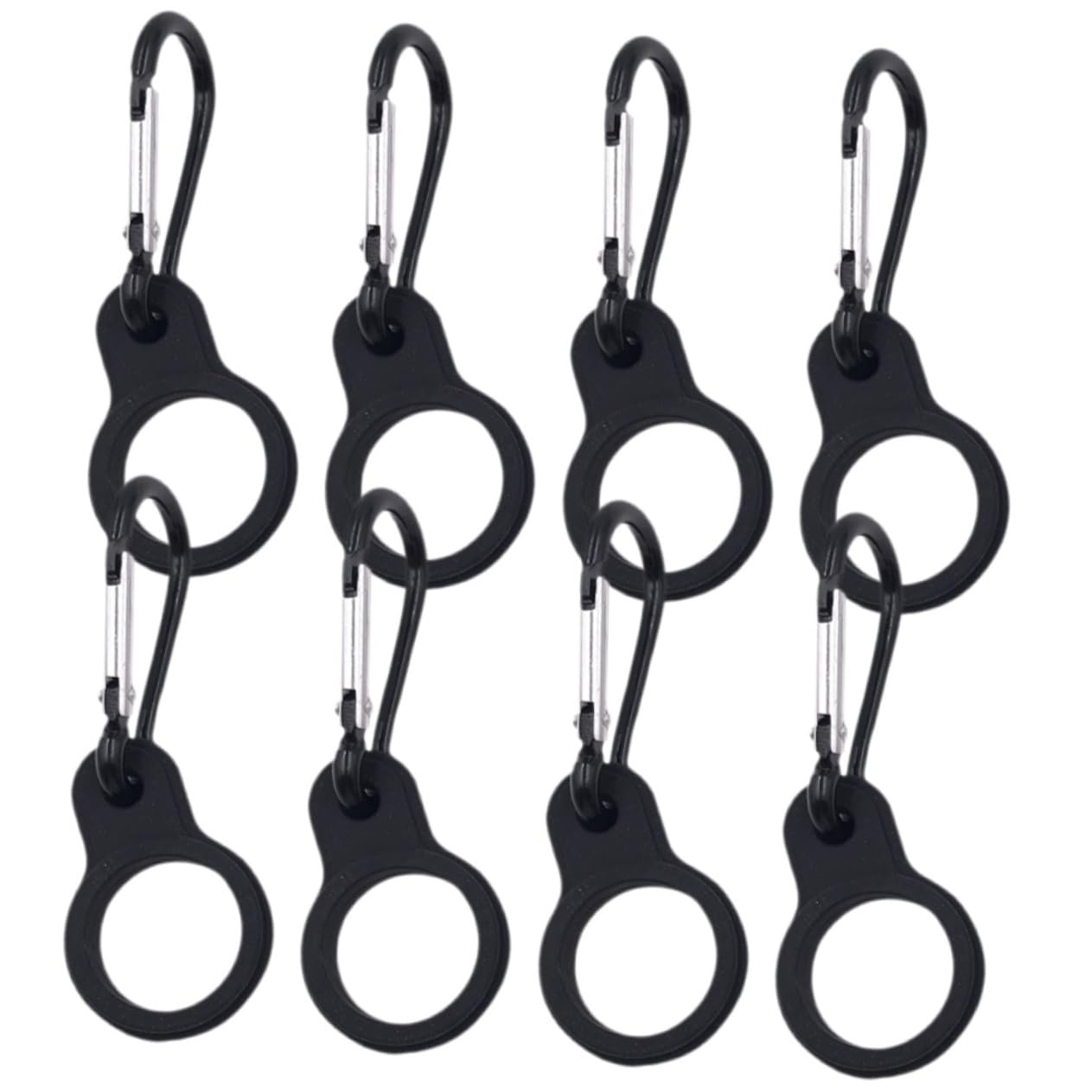 HEMOTON Wasserkocher-aufhänger Tragen Tragbar Sport Haken Wasserflasche Groß Schlüssel Wandern Fitnessstudio Träger Gehen Flaschenregal Flaschenhalter-Clip Schwarz Metall