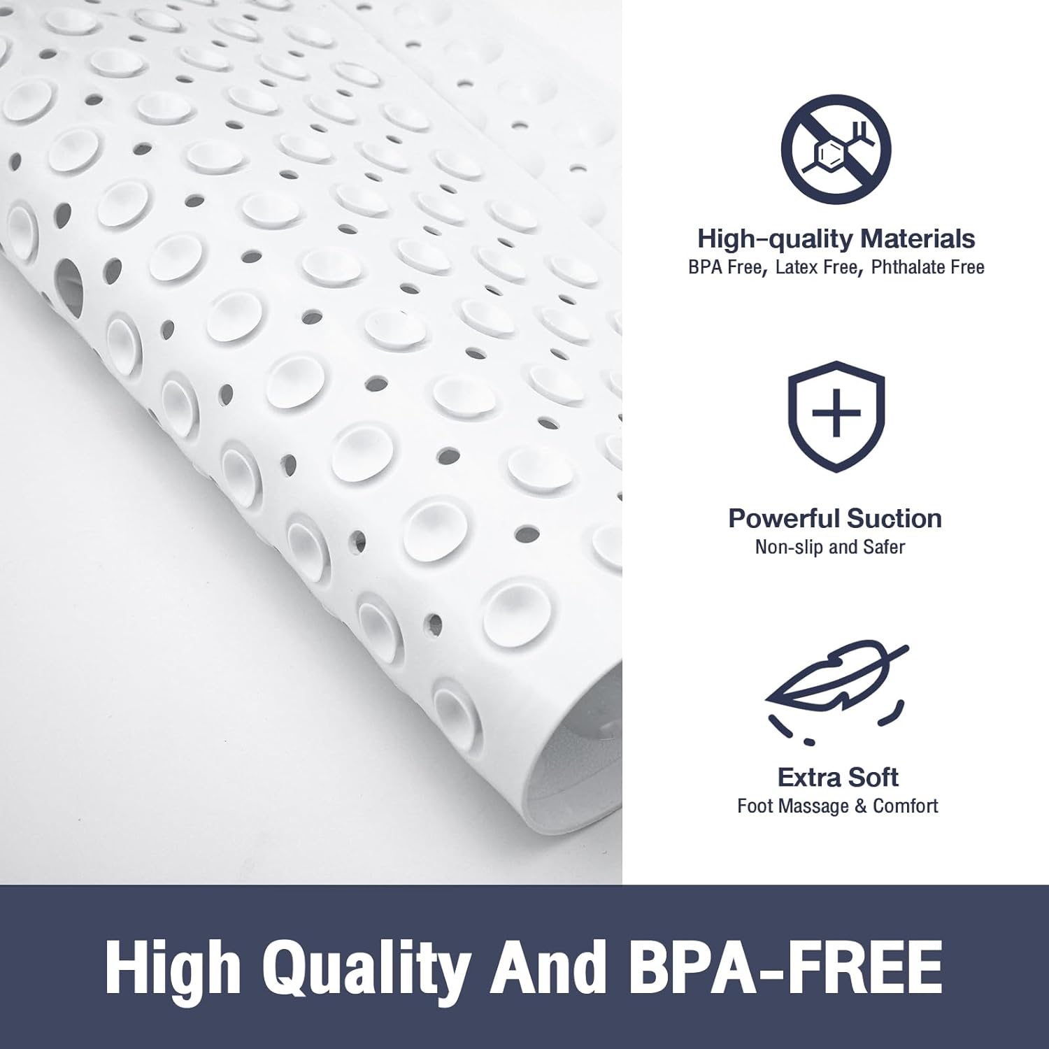 Clear Bathtub Mat and White Shower Mat