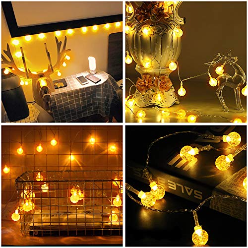 Metaku GLOBE LIGHTS 10M Fairy Lights Battery Operated 33Ft 80Led String Lights With Remote Waterproof Indoor Outdoor Hanging Decorative Christmas Lights thumb #5
