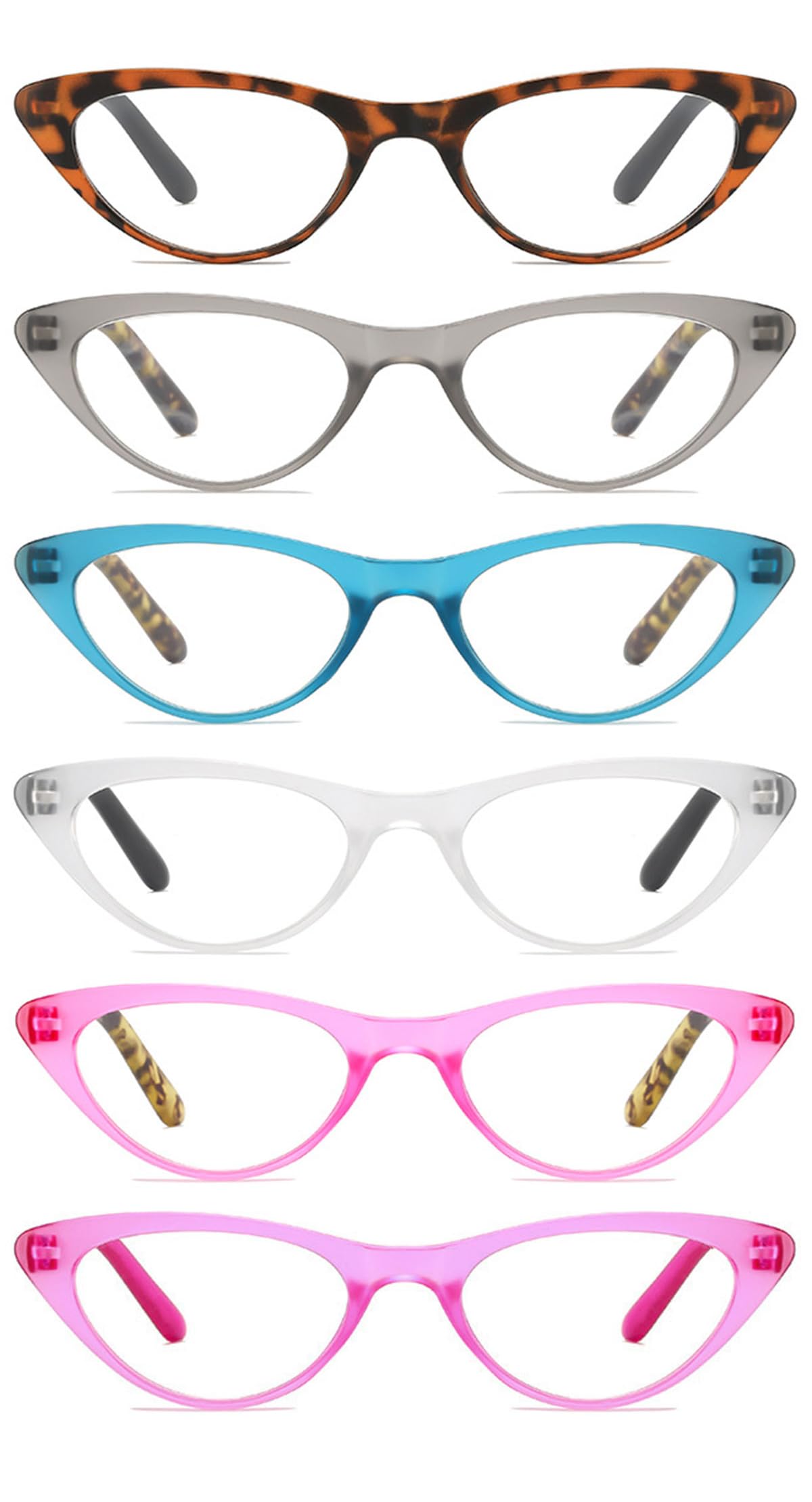 KOOSUFA Mode Katzenaugen Lesebrille Blaulichtfilter Damen Retro Cateye Hornbrille Lesehilfen Federscharnier Anti Müdigkeit Lesebrillen mit Stärke 0,0 1,0 1,5 2,0 2,5 3,0 3,5 4,0