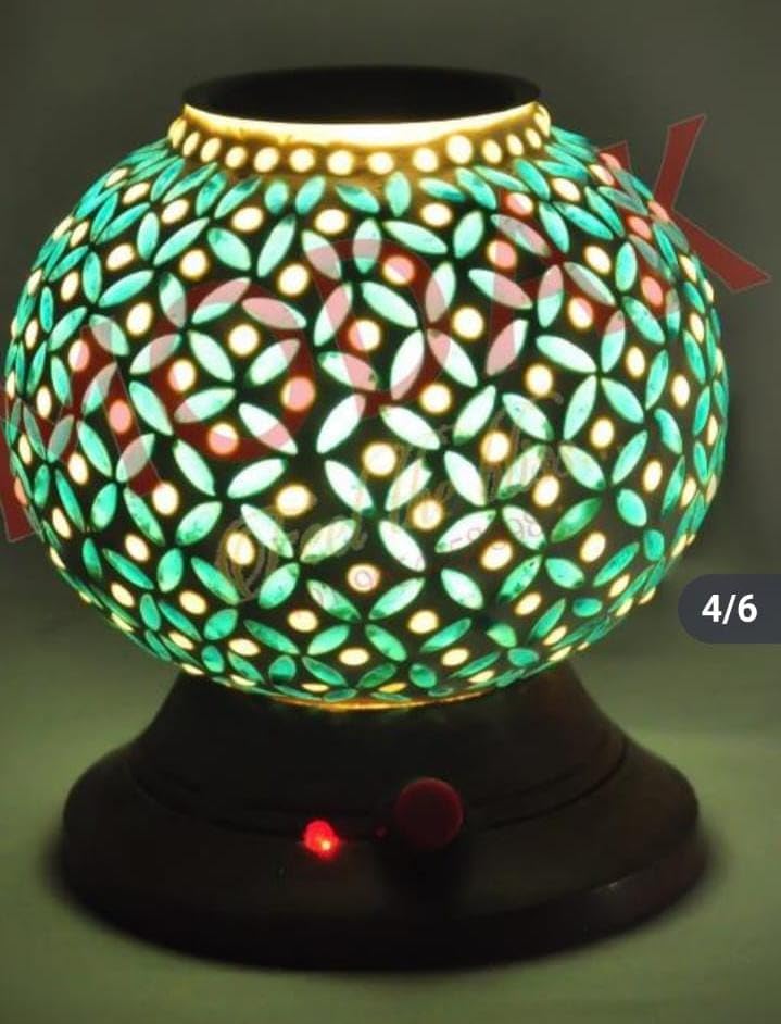 Krishna Mosaic Design Glass Shade Table Top Kapoor dani for Home/Office Decoration (06)