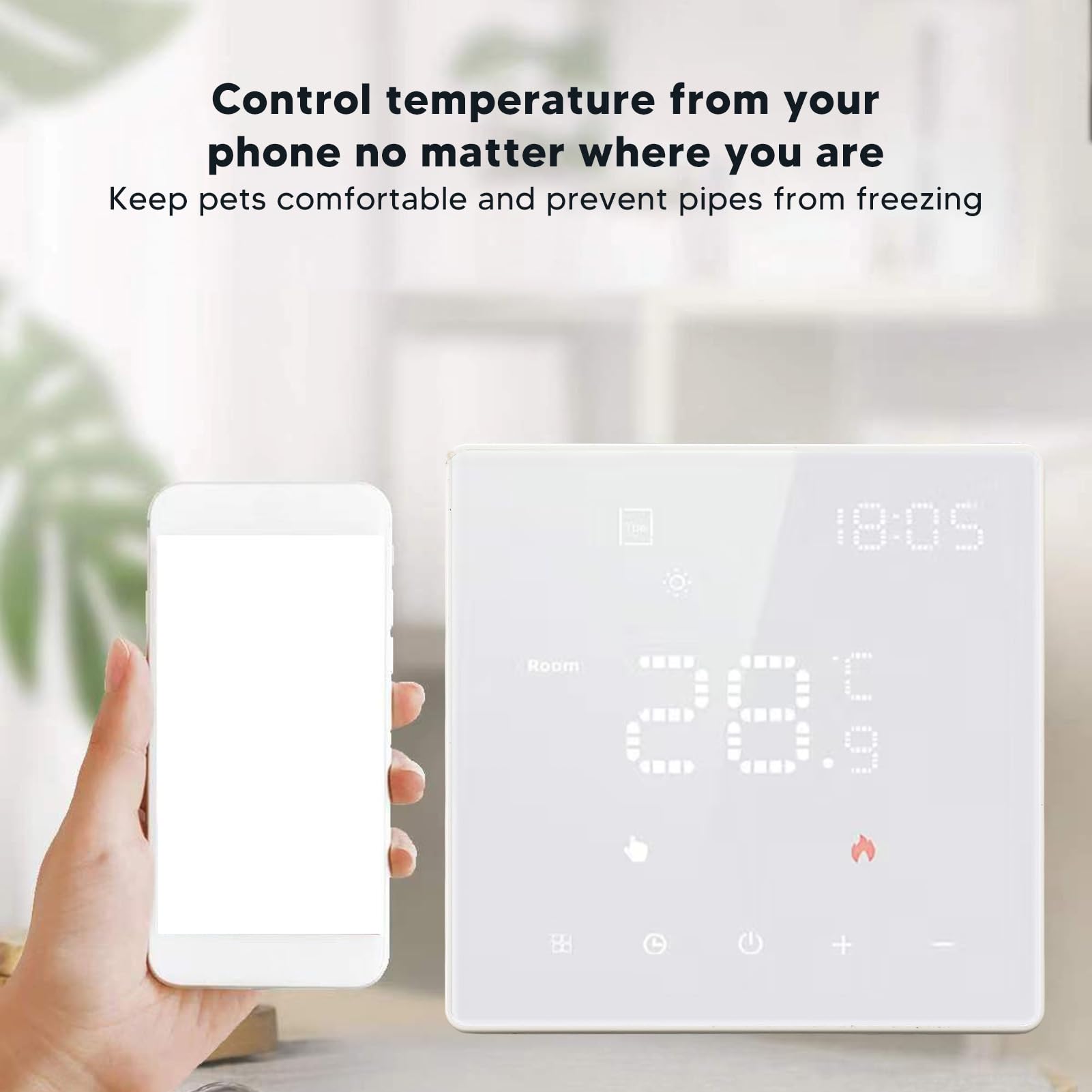 YWBL-WH Termostato Inteligente Control de Aplicación Termostato WiFi Termostato Programable para el Hogar (Horno para Colgar en la Pared con calefacción por)